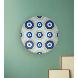 quirk india Evil Eye Multicolour Ceramic Wall Plate-picture-17