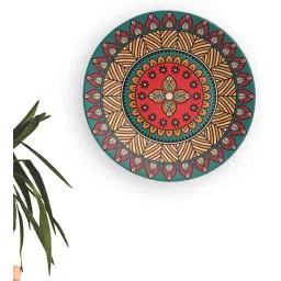 quirk india Geometric Passion Blue Decorative Wall Plate-picture-14