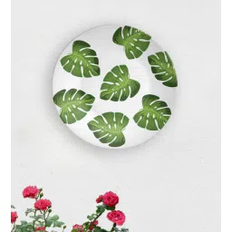 quirk india Green Ceramic Leaves Within Decorative Wall Plate-picture-10