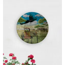 quirk india Green Mughal Safari Ceramic Decorative Wall Plate-picture-22