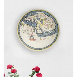 quirk india Multicolour Ceramic Ancient Naviagtion Map Of Indian Ocean Decorative Wall Plate-picture-15