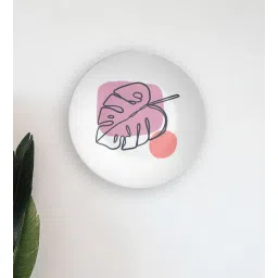 quirk india MulticolouredPurple Banana Leaf Brush Stroke Decorative Ceramic Wall Plate-picture-11