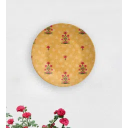 quirk india MulticolouredSplash of Floral Madness Yellow Decorative Ceramic Wall Plate-picture-21