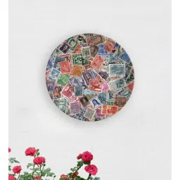 quirk india Orange Indian Stamps Ceramic Decorative Wall Plate-picture-39