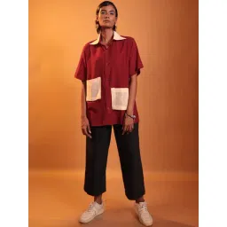 quirkybae Quirky Bae Maroon Cotton Shirt-picture-48