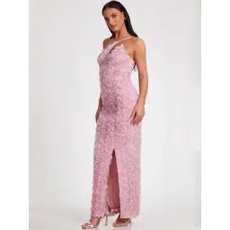 Quiz Pink Regular Fit Self Pattern Dress-picture-17
