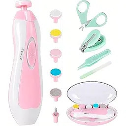 Qunlions life Electric Nail File Drill For Baby No Sharp Claws Hurt, 18 In 1 Safety Cutter Trimmer Clipper For Toes And Fingers (Pink Upgrade) - 1 Count-picture-10