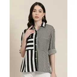 Qurvii Black & White Striped Shirt-picture-20