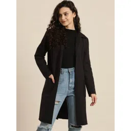 Qurvii Black Fleece Long Jacket-image-32