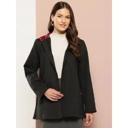 Qurvii Black Plain Jacket image 1