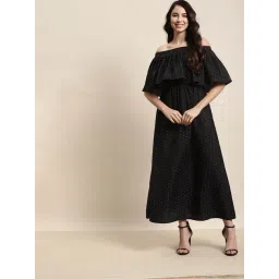 Qurvii Black Printed Maxi Dress-picture-19