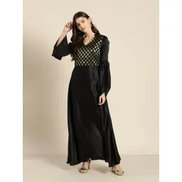 Qurvii Black Printed Maxi Dress-picture-17