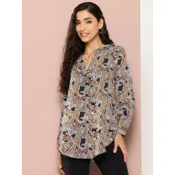 Qurvii Black Printed Top-image-5