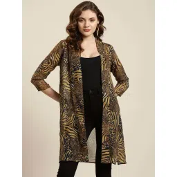 Qurvii Brown Printed Shrug-picture-12