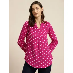 Qurvii Dark Pink Printed Top-picture-29