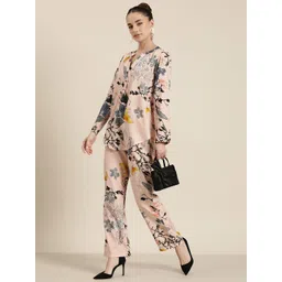 Qurvii Floral Print Crepe Co-Ords-picture-37