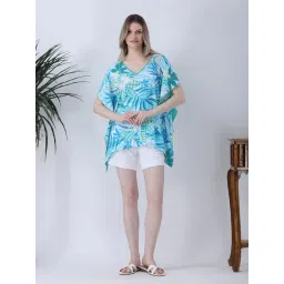 Qurvii Green Printed Kaftan Top-picture-46