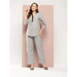 Qurvii Grey Cotton Embellished Co-Ord Set-picture-38