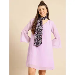 Qurvii Lavender Casual Dress-picture-16
