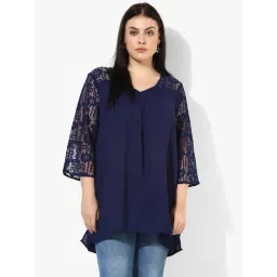 Qurvii Navy V-Neck Tunic-picture-45