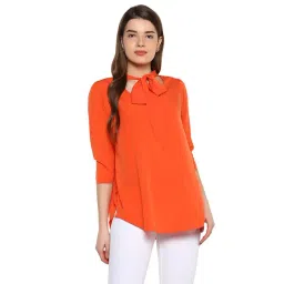 Qurvii Orange Regular Fit Top-picture-12
