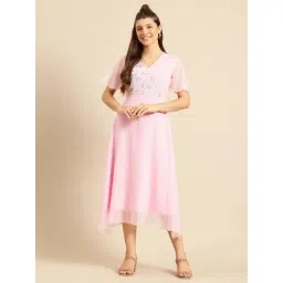 Qurvii Pink Casual Dress-picture-20