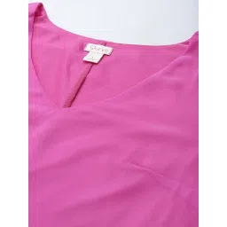 Qurvii Pink Relaxed Fit A Line Dress image 5