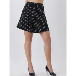 Qurvii Printed Flared Mini Skirt-image-43