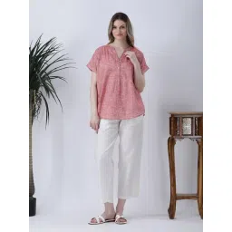 Qurvii Red Plain Half Placket Shirt-picture-30