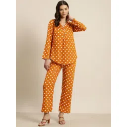 Qurvii Rust Printed Top With Pants-picture-29