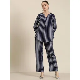 Qurvii Striped Crepe Co-Ords-picture-30