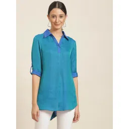 Qurvii Turquoise Regular Fit Shirt-picture-31