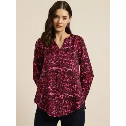 Qurvii Wine Animal Print Top-picture-17