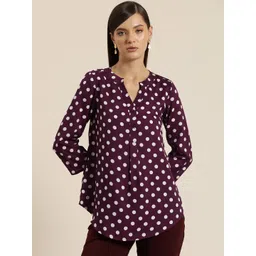 Qurvii Women Comfort Polka Dot Printed Casual Shirt-picture-12