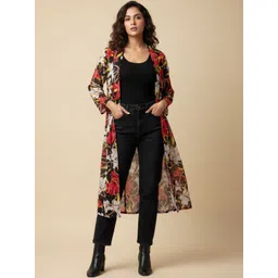 Qurvii Women Printed Longline Shrug-picture-27