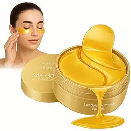 qushi Eye Patches for Dark Circles with 24k Gold | 60 Pcs Eye Cooling Gel Pads | Hydrogel Eye Patch Mask with Collagen for Relaxing Eyes, Reducing Puffiness & Wrinkles (Pack of 1)-picture-29
