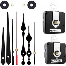 QWENOX Plastic A Product Of Sonam Quartz Combo Of Sweep & Ticking Silent Movement Machine For Analog Wall Clock Hand (2 Sets Diy) (Made In India 100%) (3 Black,Red,Black)-image-20