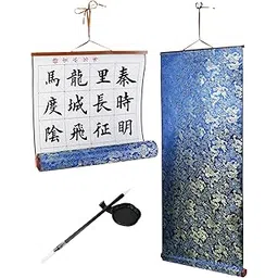 QWORK No Ink Chinese Calligraphy Practice Set - Blue, Lightweight and Portable, Includes Magic Cloth, Brush Pen, Water Dish, and Calligraphy Copy Word Card-picture-24
