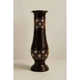 QxyBronz Wooden Flower Vase for Home Decor Office Living Room Corner Decoration Large image 2