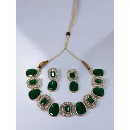 R A Enterprises Gold Plated Stones Studded Jewellery Set-picture-23