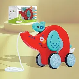 R for Rabbit Orapple Trunky Musical Pull-Along Toy for Baby with Lights & Smooth Wheels |Encourages Walking, Balance & Coordination | Motor Skill Development 12+ Months Kids (Red Blue)-picture-27