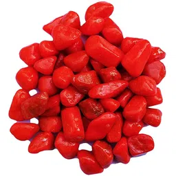 ORANGE Color Decorative Marble Stone Pebbles Packs of 1 KG Polished Asymmetrical Marble Stone-image-17