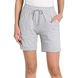 r lon Women's Cotton Shorts Regular Plain Shorts Grey-picture-20