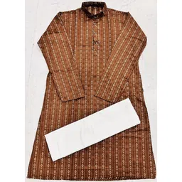 r n enterprises Men Cotton Blend Kurta Pyjama Set image 2