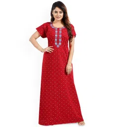 R RILO Women Printed Cotton Blend Regular Nightdress-picture-10