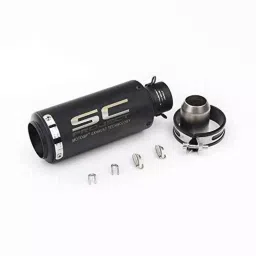 RA Accessories Black SC Mini with Silver Strip Silencer Exhaust for Yamaha YBR 125-picture-15