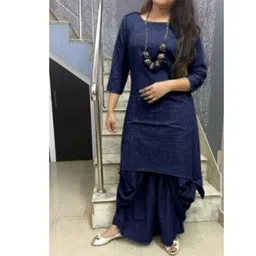 RA Creation Women Dyed Viscose Rayon Kurta & Dhoti Pants-picture-35