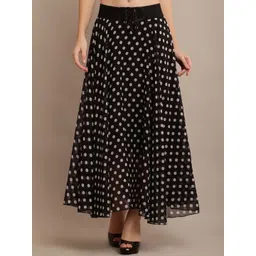 Raabta Fashion Polka Dot Printed Flared Maxi Skirts-picture-20