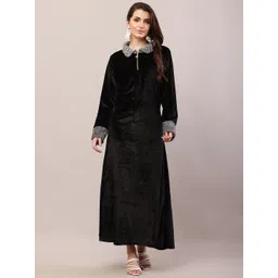Raabta Fashion Velvet Maternity Maxi Dress-picture-23