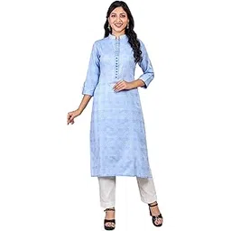 raadhya Unique Design Hand Embroidered Cotton Long Kurti for Women-picture-43